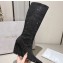 Jimmy Choo Blake Wedge Knee-High Boots with Honeybomb Crystals in Suede Black 2023