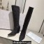 Jimmy Choo Blake Wedge Knee-High Boots with Honeybomb Crystals in Suede Black 2023