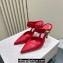Jimmy Choo Heel 6.5cm/8.5cm Nell Mules in Calf Leather Red 2023