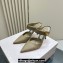 Jimmy Choo Heel 6.5cm/8.5cm Nell Mules in Calf Leather Beige 2023