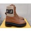 Fendi Domino leather biker boots with laces Brown 2023