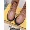 Fendi Domino leather biker boots with laces Brown 2023