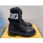 Fendi Domino leather biker boots with laces Black 2023