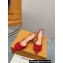 Louis Vuitton Heel 7.5cm Blossom Slingback Pumps with Bow Suede Red 2023