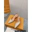 Louis Vuitton Heel 7.5cm Blossom Slingback Pumps Patent Creamy 2023