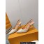 Louis Vuitton Heel 7.5cm Blossom Slingback Pumps Patent Creamy 2023