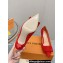 Louis Vuitton Heel 7.5cm Blossom Pumps with Bow Suede Red 2023