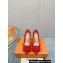 Louis Vuitton Heel 9.5cm Blossom Pumps with Bow Suede Red 2023