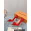 Louis Vuitton Heel 9.5cm Blossom Pumps with Bow Suede Red 2023
