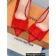 Louis Vuitton Heel 9.5cm Blossom Pumps with Bow Suede Red 2023