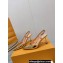 Louis Vuitton Heel 7.5cm Blossom Slingback Pumps Patent Gold 2023