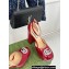 Gucci Heel 11.5cm Women's platform 3.5cm pumps with crystals Double G 762386 Patent Red 2023
