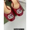 Gucci Heel 11.5cm Women's platform 3.5cm pumps with crystals Double G 762386 Patent Red 2023