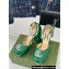 Gucci Heel 11.5cm Women's platform 3.5cm pumps with crystals Double G 762386 Patent Green 2023