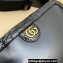 Gucci Crocodile trim shoulder bag with Double G 710861 black 2024