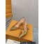 Louis Vuitton Heel 9.5cm Blossom Slingback Pumps Patent Gold 2023