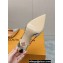 Louis Vuitton Heel 9.5cm Blossom Slingback Pumps Patent Silver 2023
