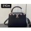 Louis Vuitton Taurillon leather Capucines MM Flower Crown Bag M54663 Black 2023