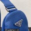 Prada Large leather Triangle bag 2VY007 Blue 2023
