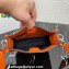 Prada Leather mini shoulder Bag 1BH191 Orange 2023