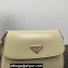 Prada Cleo brushed leather shoulder bag with flap 1BD316 Beige 2023