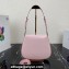 Prada Cleo brushed leather shoulder bag with flap 1BD316 Pink 2023
