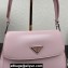 Prada Cleo brushed leather shoulder bag with flap 1BD316 Pink 2023