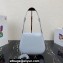 Prada Cleo brushed leather shoulder bag with flap 1BD316 Baby Blue 2023