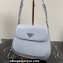 Prada Cleo brushed leather shoulder bag with flap 1BD316 Baby Blue 2023