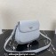 Prada Cleo brushed leather shoulder bag with flap 1BD316 Baby Blue 2023