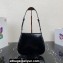 Prada Cleo brushed leather shoulder bag with flap 1BD316 Black 2023