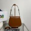 Prada Cleo brushed leather shoulder bag with flap 1BD316 Brown 2023