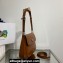 Prada Cleo brushed leather shoulder bag with flap 1BD316 Brown 2023
