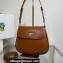 Prada Cleo brushed leather shoulder bag with flap 1BD316 Brown 2023