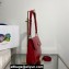 Prada Cleo brushed leather shoulder bag with flap 1BD316 Red 2023