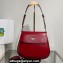 Prada Cleo brushed leather shoulder bag with flap 1BD316 Red 2023