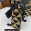 Prada Symbole embroidered fabric bag 2VD034 Black/Beige 2023