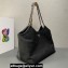 Prada Soft Calfskin Leather Chain Tote Bag 1BA638 Black 2023