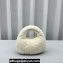 Miu Miu Wander shearling hobo mini-bag with leather details 5BP078 White 2023