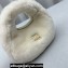 Miu Miu Wander shearling hobo mini-bag with leather details 5BP078 White 2023