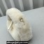 Miu Miu Wander shearling hobo mini-bag with leather details 5BP078 White 2023