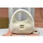 Miu Miu Wander shearling hobo bag with leather details 5BC125 White 2023