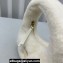 Miu Miu Wander shearling hobo bag with leather details 5BC125 White 2023