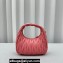 Miu Miu Wander matelassé nappa leather hobo bag 5BC125 Pink 2023