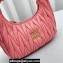 Miu Miu Wander matelassé nappa leather hobo bag 5BC125 Pink 2023
