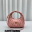 Miu Miu Wander matelassé nappa leather hobo bag 5BC125 Light Pink 2023
