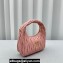 Miu Miu Wander matelassé nappa leather hobo bag 5BC125 Light Pink 2023