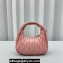 Miu Miu Wander matelassé nappa leather hobo bag 5BC125 Light Pink 2023