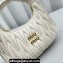 Miu Miu Wander matelassé nappa leather hobo bag 5BC125 White 2023
