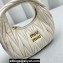 Miu Miu Wander matelassé nappa leather hobo mini-bag 5BP078 White 2023